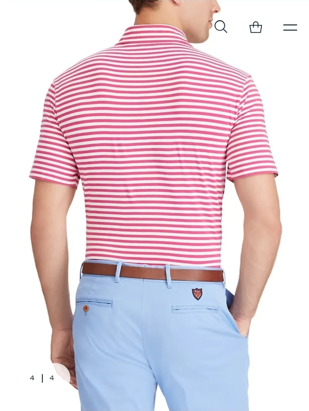 Ralph Lauren Lisle Golf Polo Classic Short-Sleeve Polo Magenta/White Size Large